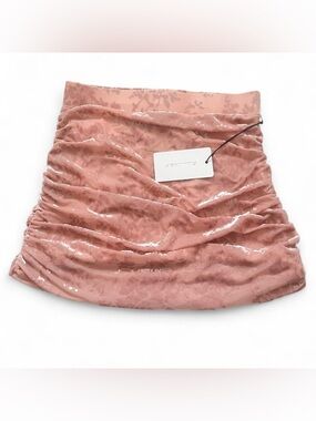 New with tag: Line & Dot Rose Blush Ruched Velvet Mini Skirt